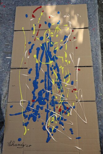 Big Abstract n.1 - Abstract on Cardboard par Lhandy, Peinture en vente sur Singulart