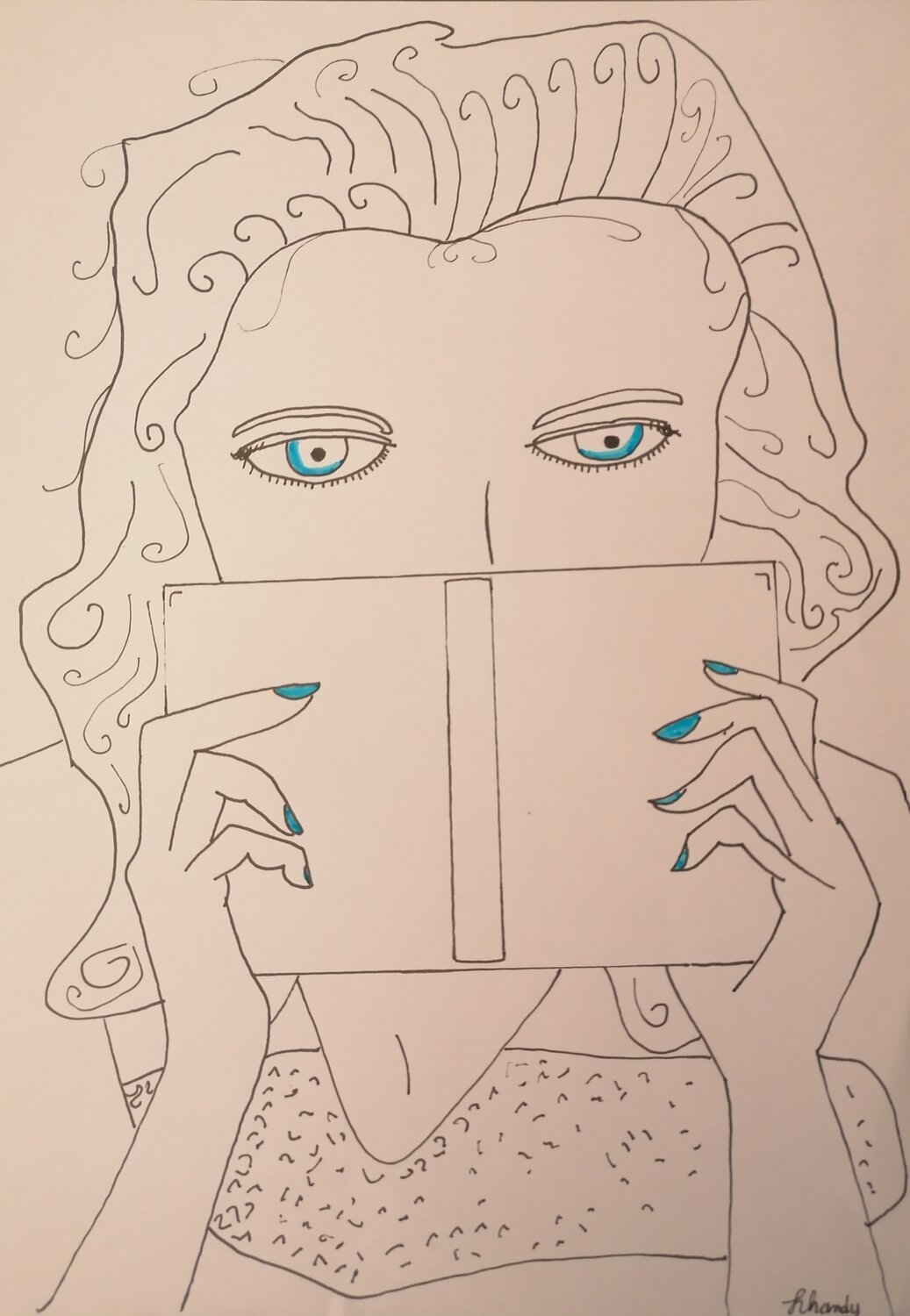 Reading A Book - Quiet Female Figure Drawing Lhandy