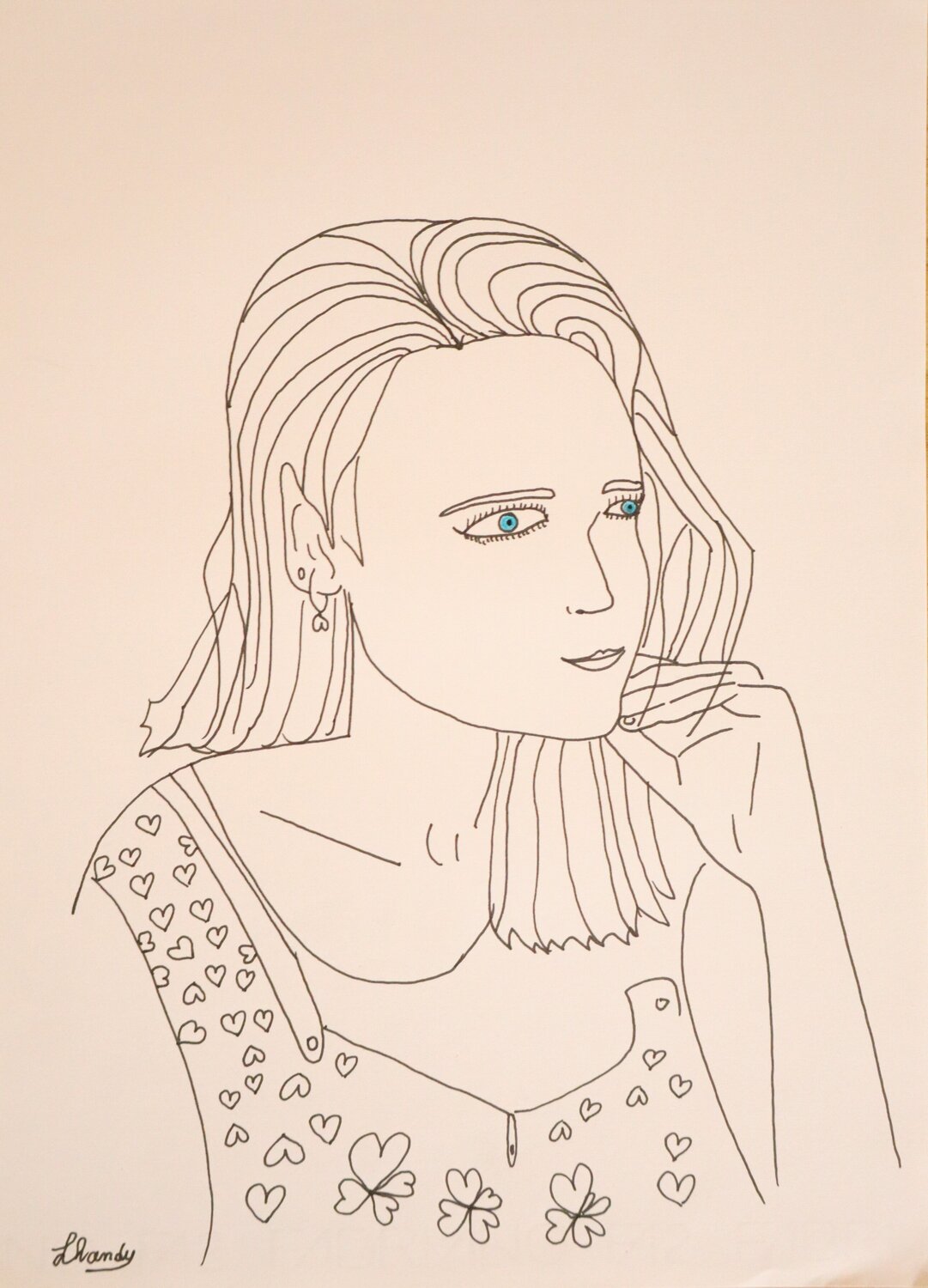 Supposing - Elegant Female Face Sketch Lhandy