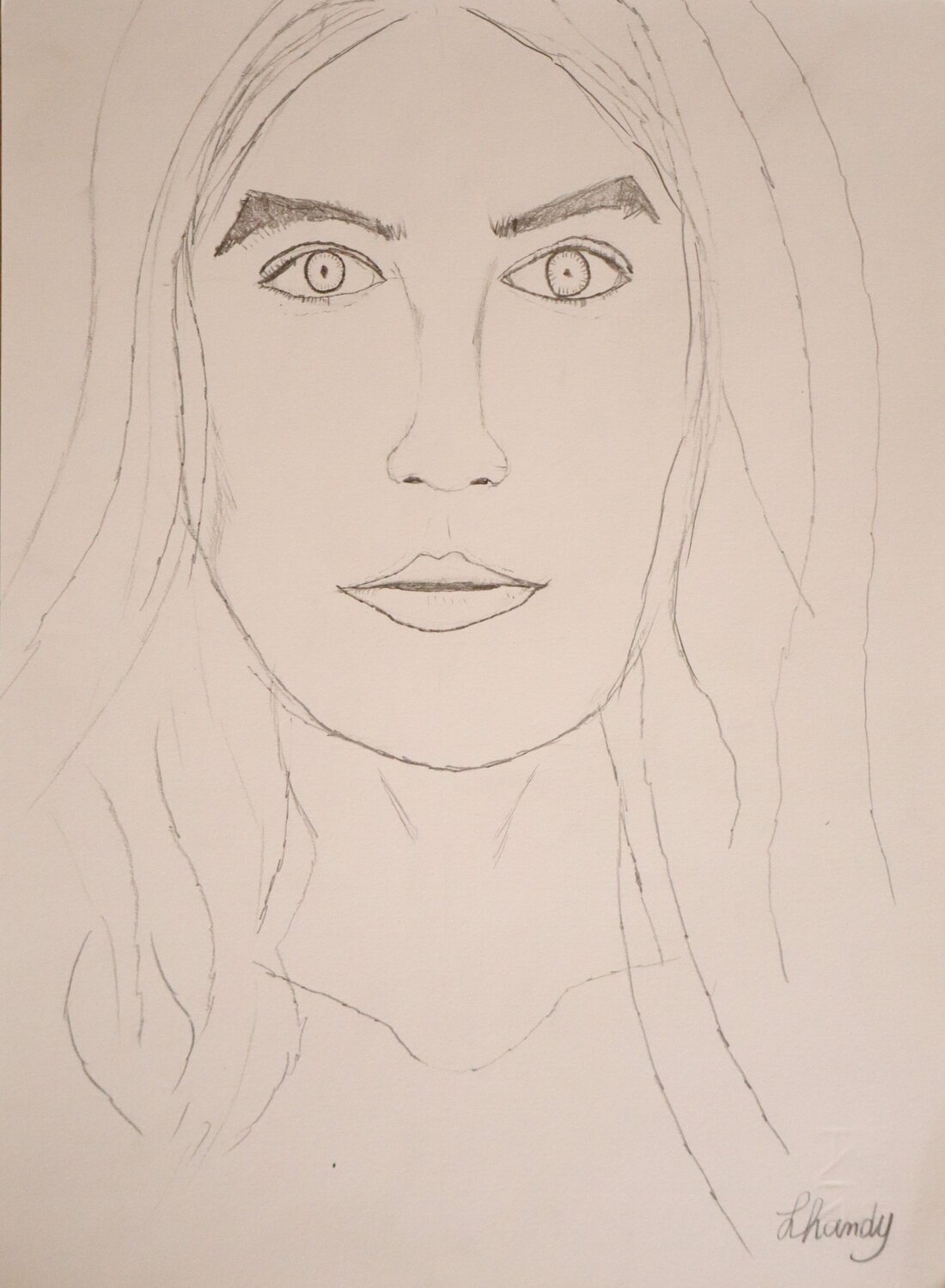 Goddess Of Beauty - Fine Line Woman Sketch Lhandy