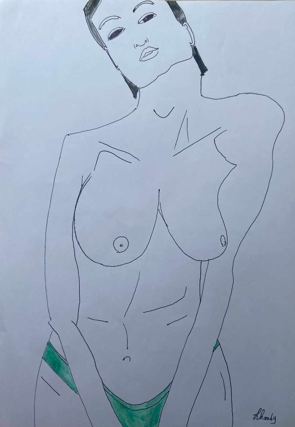 Girl in green underwear Lhandy