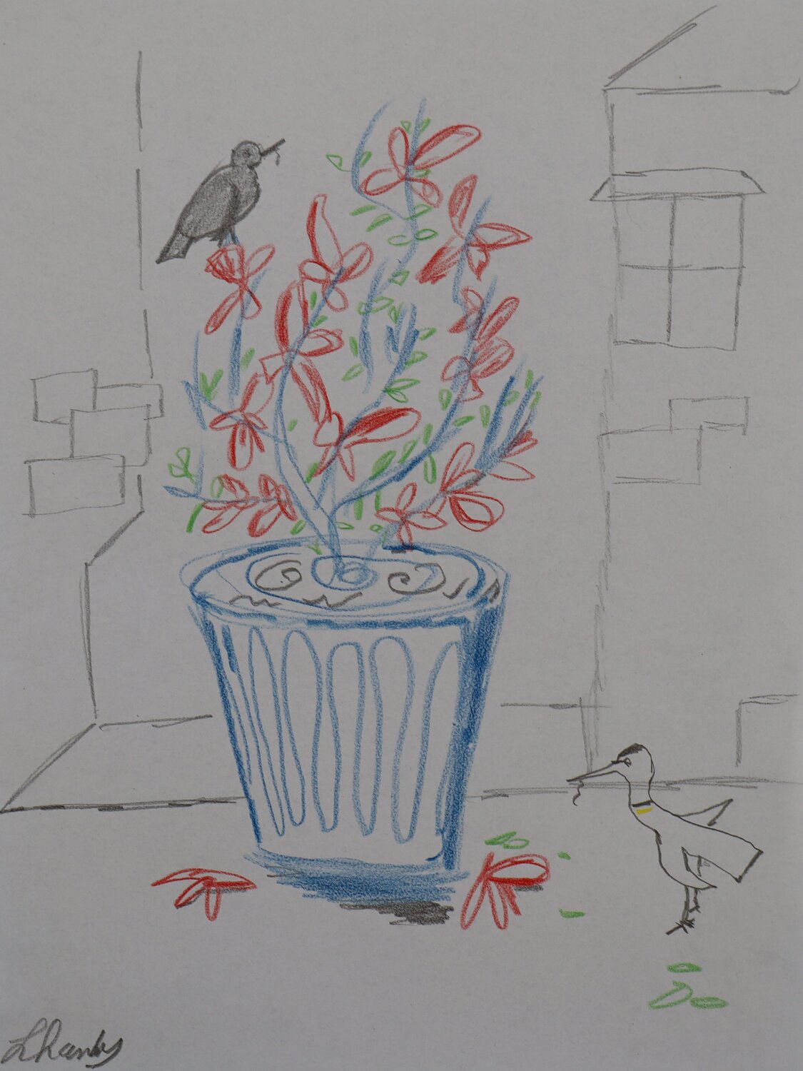 Autumn Flowers Lhandy Drawing for sale