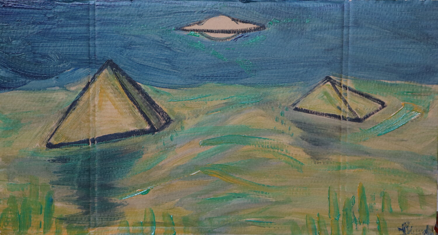 UFO over the Pyramids Lhandy