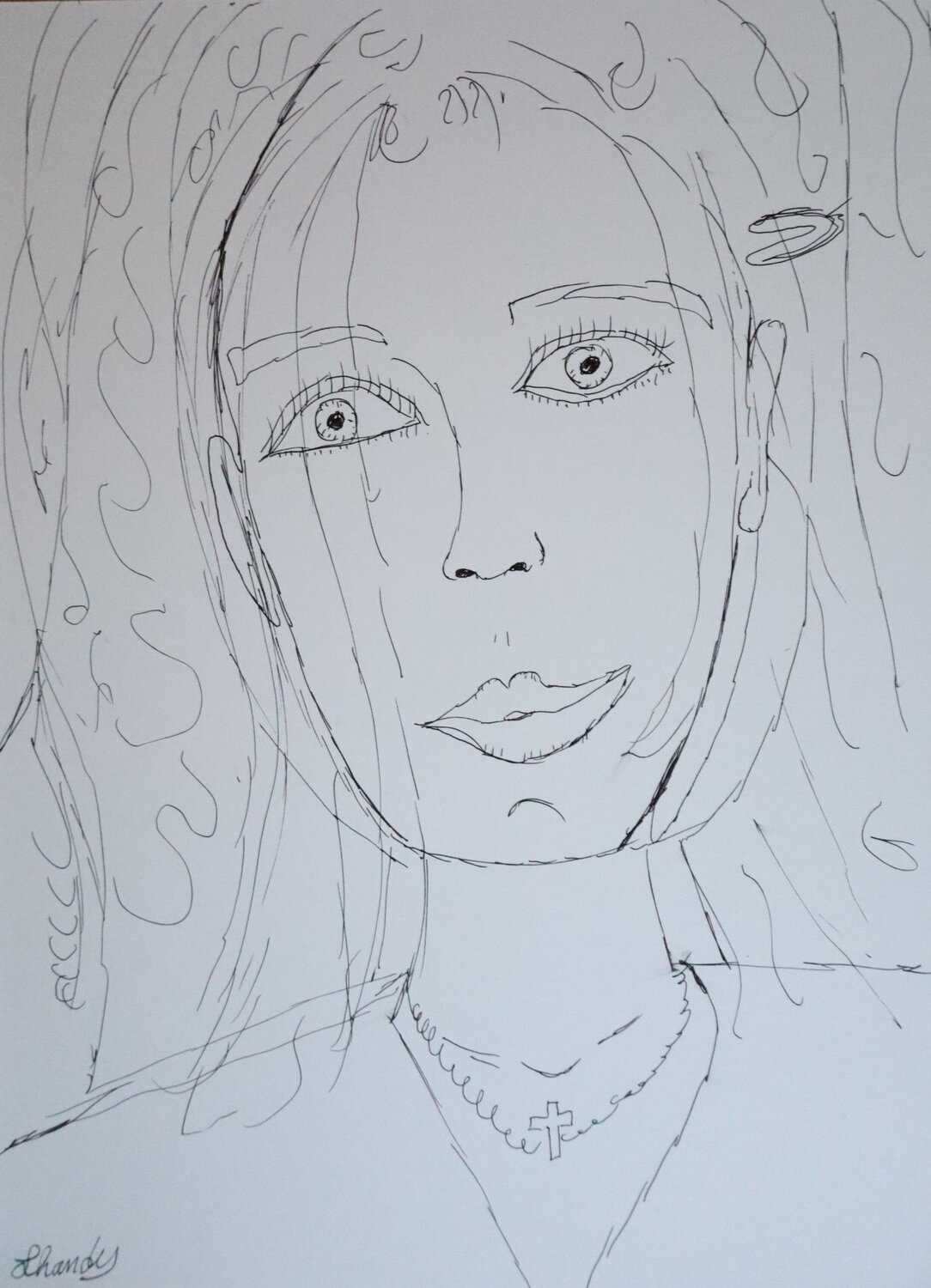 Lovely - Contemporary Girl Face Sketch Lhandy Zeichnungen zu verkaufen
