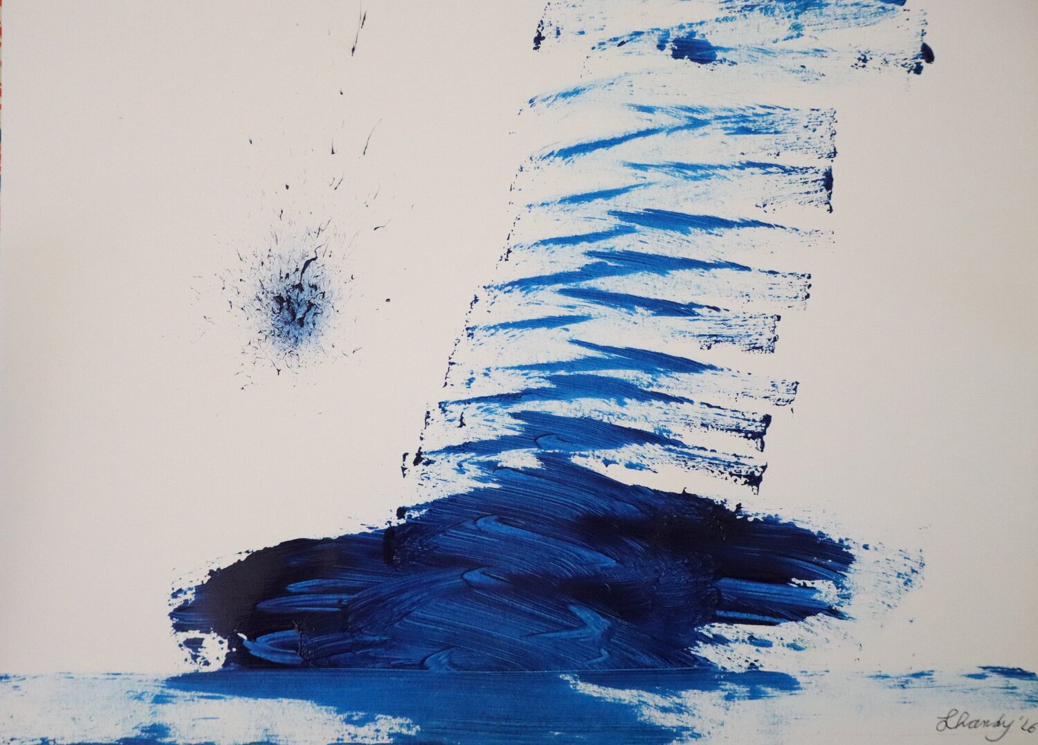 Blue Abstract - Acrylic On Paper Lhandy Origineel schilderij te koop