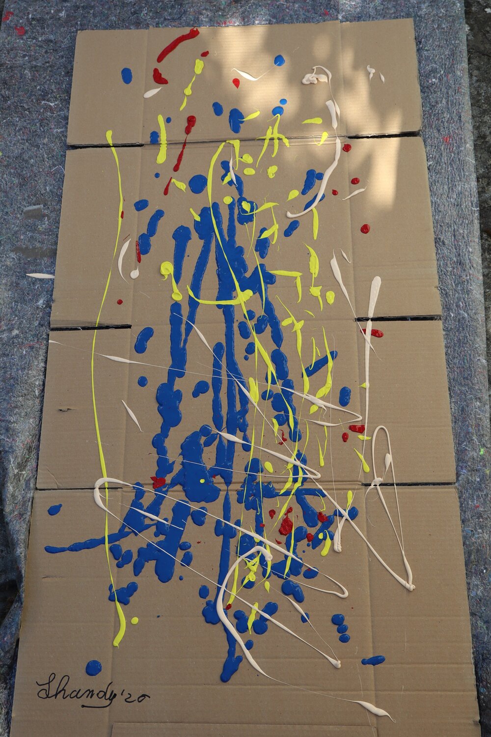 Big Abstract n.1 - Abstract on Cardboard Lhandy Peinture originale à vendre