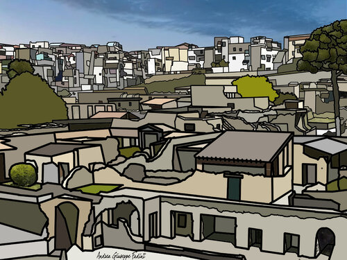 Ercolano vecchia e nuova by Andrea Giuseppe FADINI, Work on Paper for Sale on Singulart