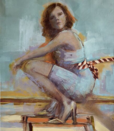 The Line Is Drawn de Gillian Holding, Pintura a la venta en Singulart