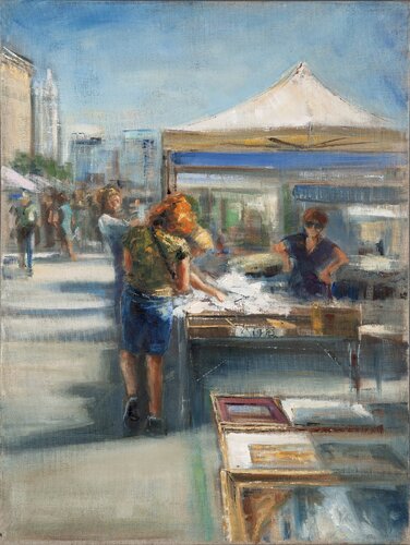 The flea market by Valentina Radice, Painting for Sale on Singulart