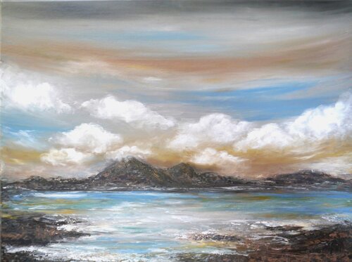 Sonne hinter den Bergen de Marta Morgen, Pintura a la venta en Singulart