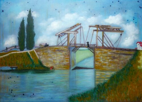 Brücke von Arles (Langlois) Vincent van Gogh - Inspiration par Marta Morgen, Peinture en vente sur Singulart