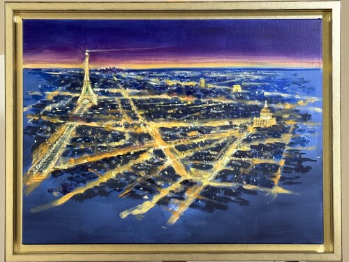 307. Paris 2- Eiffel Tower Aerial van Frank Gorman, Schilderij te koop op Singulart