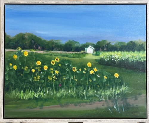 #308. Bistro 10 Garden Sunflowers von Frank Gorman, Malerei kaufen auf Singulart