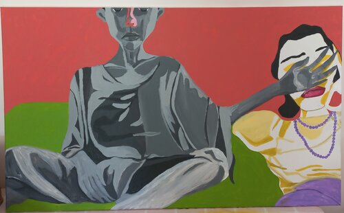 Words aren't enough/God complex by Leonor Vaz, Painting for Sale on Singulart