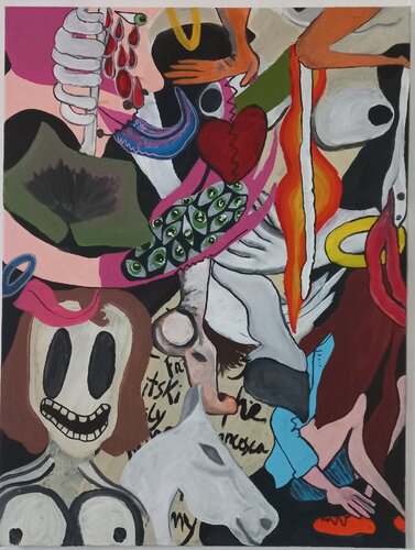 Funeral for a friend to come van Leonor Vaz, Schilderij te koop op Singulart