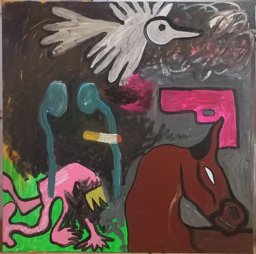 Pizarnik or the horse or me de Leonor Vaz, Pintura a la venta en Singulart