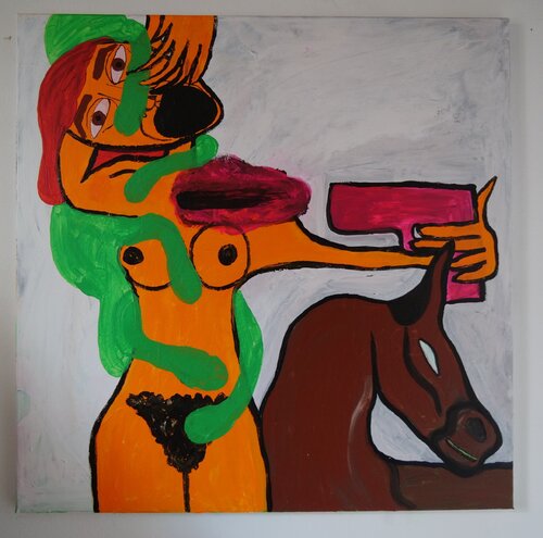 It loves me, I don't love it (love is terror) by Leonor Vaz, Painting for Sale on Singulart