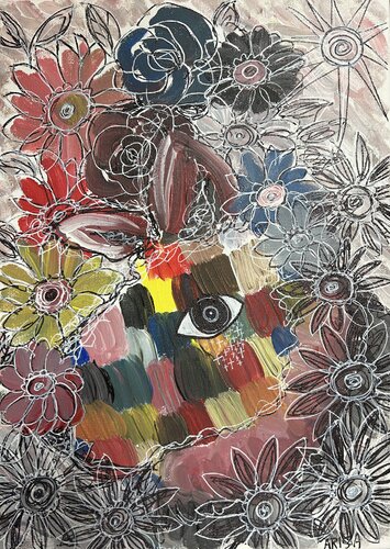 花犬 di アリサ オオツカ, Pittura in vendita su Singulart