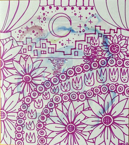 向日葵の夜 von アリサ オオツカ, Malerei kaufen auf Singulart