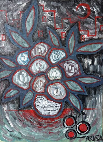 灰薔薇 von アリサ オオツカ, Malerei kaufen auf Singulart