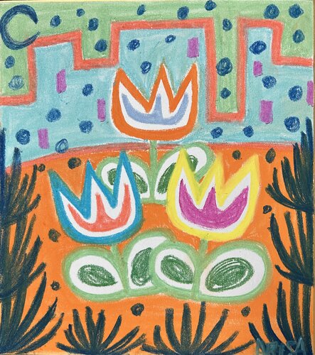 街の中のチューリップ von アリサ オオツカ, Malerei kaufen auf Singulart