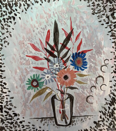 ガラスコップの花 by アリサ オオツカ, 絵画 for Sale on Singulart