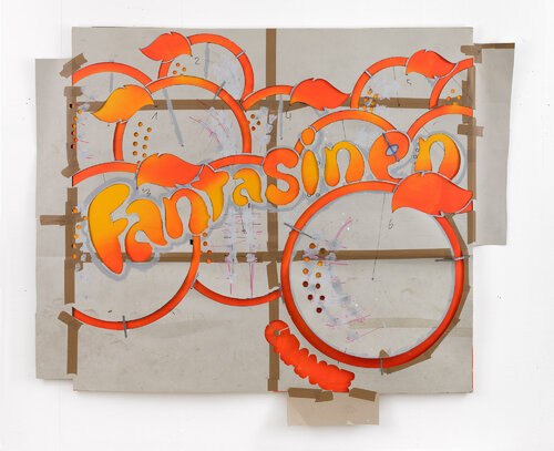 Fantasinen orange di Björn Saul, Pittura in vendita su Singulart