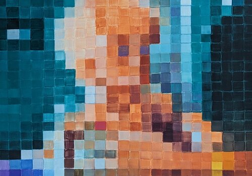 Ikonen ohne Namen (Icons without Names) L van Elvira Flamm, Schilderij te koop op Singulart