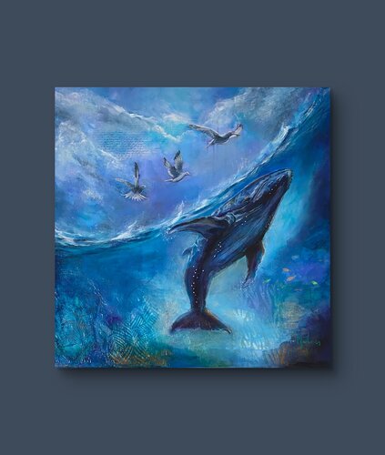 L'Histoire de la Baleine di Nathalie Perler, Pittura in vendita su Singulart