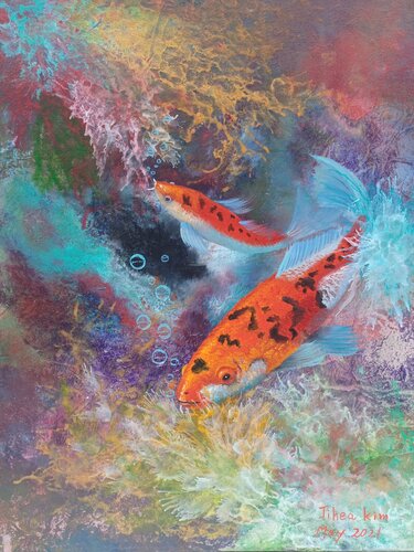 Dance of the Koi van Jihea Kim, Schilderij te koop op Singulart