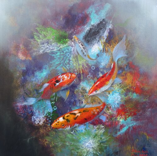 Ballet of the Koi di Jihea Kim, Pittura in vendita su Singulart