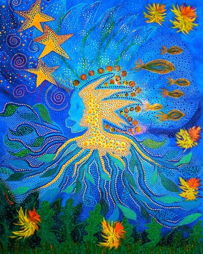 GAIA DANS UNE FORET DE KELP par FLORENCE DOUCENDE, Peinture en vente sur Singulart