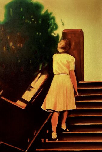 I seen her on the stairs (and I couldn't help but follow) de walter dermul, Pintura a la venta en Singulart