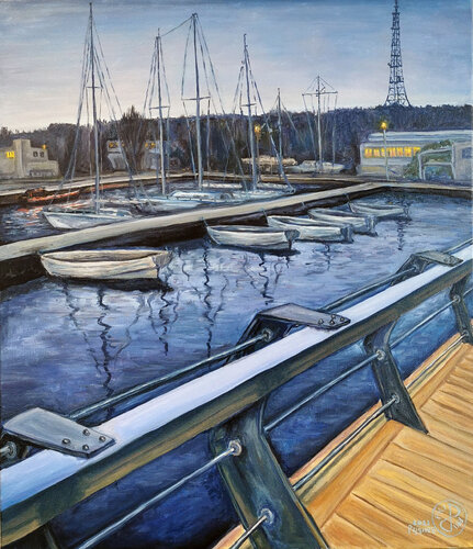 Azovstal sea station par Konstantin Rudnev, Peinture en vente sur Singulart