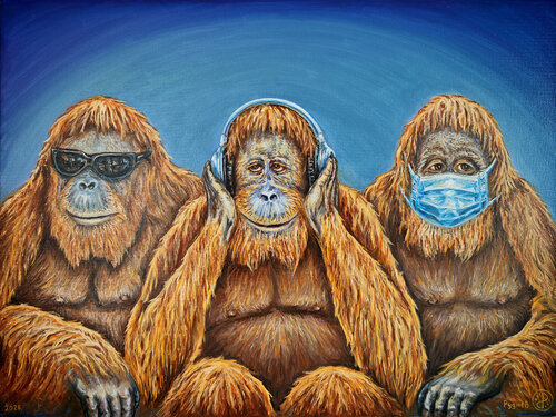 See no evil, hear no evil… von Konstantin Rudnev, Malerei kaufen auf Singulart