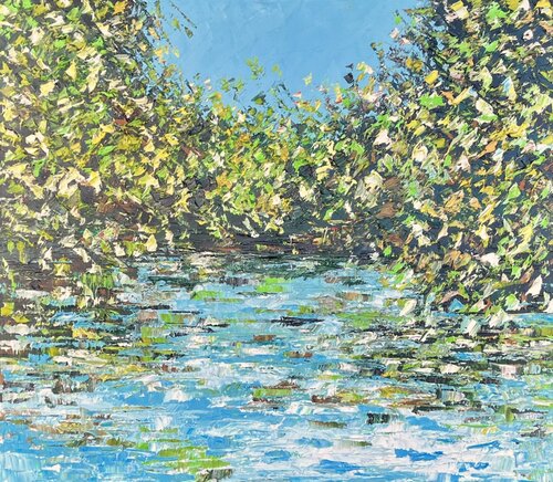 In riva al lago par Massimo Spolon, Peinture en vente sur Singulart
