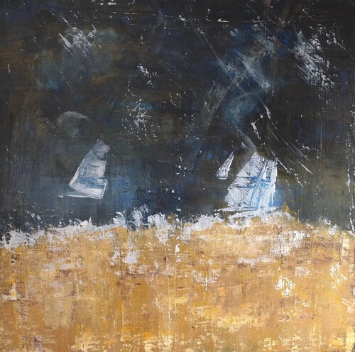 Regen-Regatta van Anette Schnoor, Schilderij te koop op Singulart