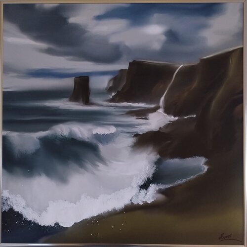 "Mein Traum" (Druck von Küste I,  nachbearbeitet mit Acryl) by Anette Schnoor, Painting for Sale on Singulart