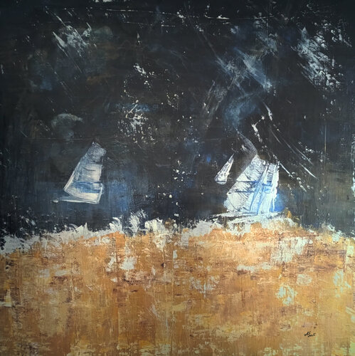 Regen-Regatta van Anette Schnoor, Afdruk te koop op Singulart