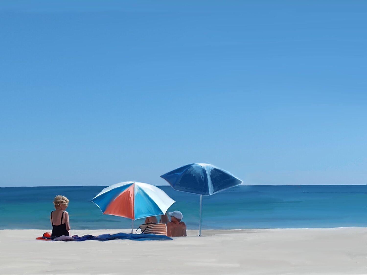 Am Strand, digital gemalt Anette Schnoor