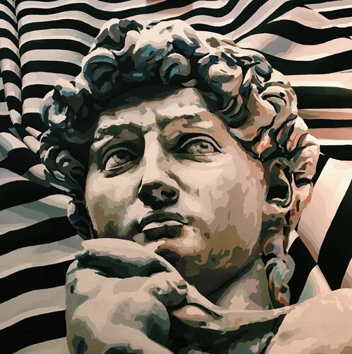 David of the power of male beauty di Nana Artamonova, Pittura in vendita su Singulart