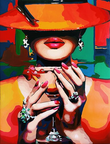 Orange party di Nana Artamonova, Pittura in vendita su Singulart