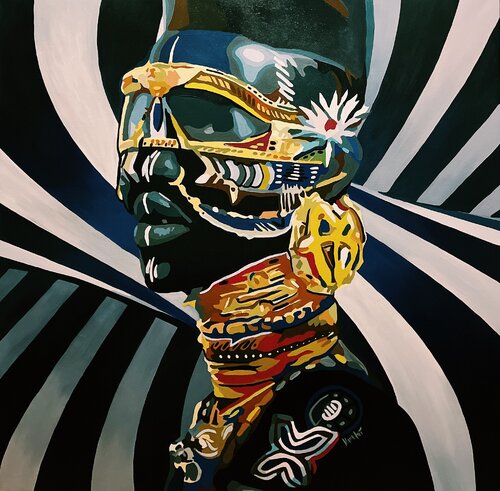 Prince of the jungle van Nana Artamonova, Schilderij te koop op Singulart