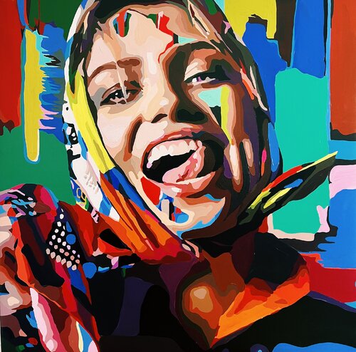 Sunshine laughter van Nana Artamonova, Schilderij te koop op Singulart