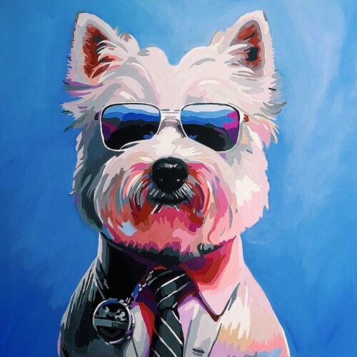 Vincent Vesti: The Office Charmer. by Nana Artamonova, 회화 for Sale on Singulart