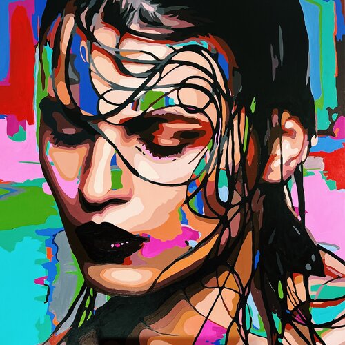 Girl in the magic lake van Nana Artamonova, Schilderij te koop op Singulart