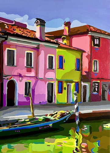 Sunny Canal of Italy van Nana Artamonova, Schilderij te koop op Singulart