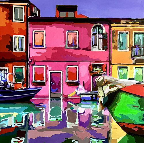 Vibrations of Burano van Nana Artamonova, Schilderij te koop op Singulart