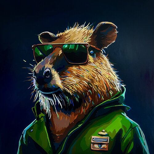 Commander Capybara de Nana Artamonova, Pintura a la venta en Singulart