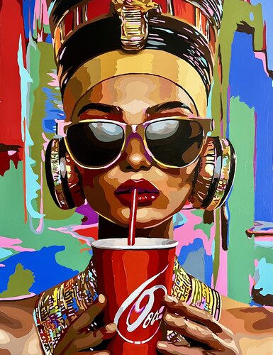 Nefertiti Goes Pop di Nana Artamonova, Pittura in vendita su Singulart